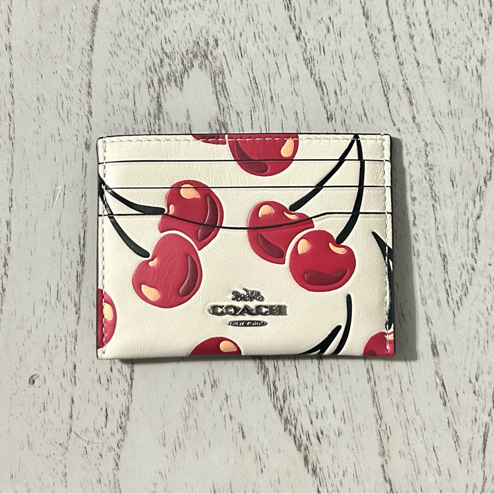 Coach Slim Id Card Case Cherry - Picture 3 of 4